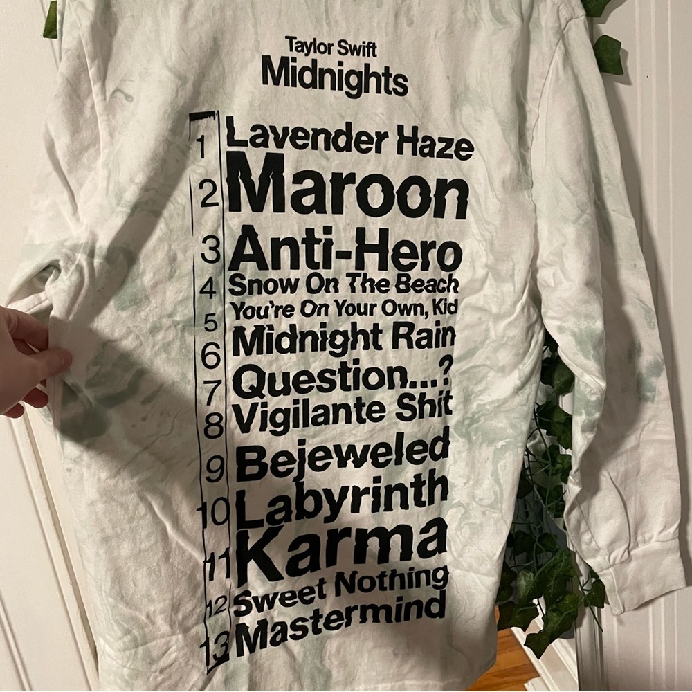 Taylor Swift Midnights Green Tie Dye
Long Sleeve Shirt